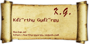 Kürthy György névjegykártya