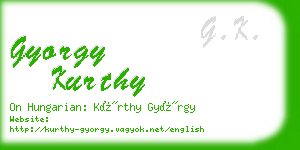 gyorgy kurthy business card